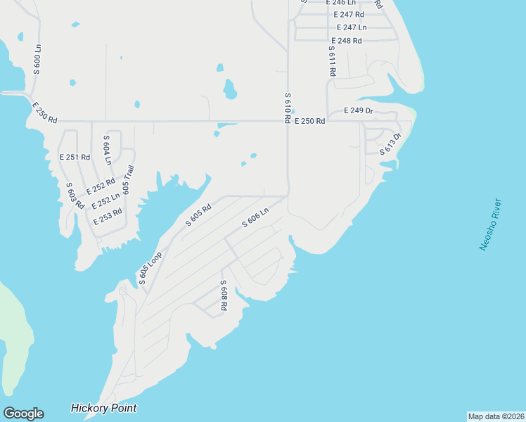 map of restaurants, bars, coffee shops, grocery stores, and more near 25291 South 607 Road in Grove