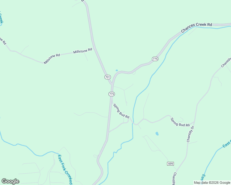 map of restaurants, bars, coffee shops, grocery stores, and more near Springbud Road in Fancy Gap