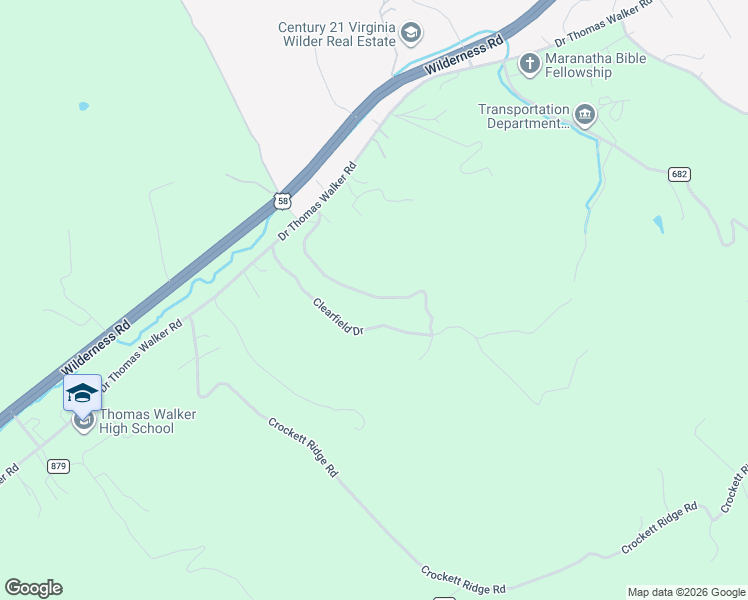 map of restaurants, bars, coffee shops, grocery stores, and more near 3874 Doctor Thomas Walker Road in Rose Hill