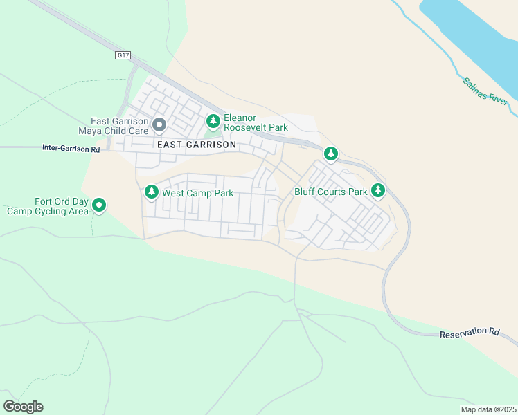 map of restaurants, bars, coffee shops, grocery stores, and more near 16314 East Garrison Drive in Marina