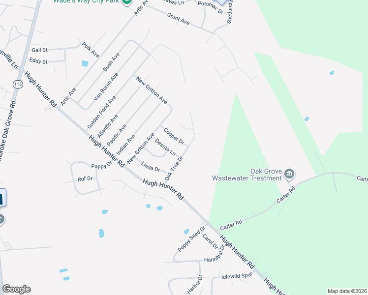 map of restaurants, bars, coffee shops, grocery stores, and more near 122 Oak Tree Drive in Oak Grove