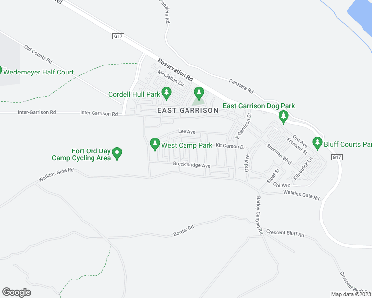 map of restaurants, bars, coffee shops, grocery stores, and more near 16502 Alexander Lane in Marina