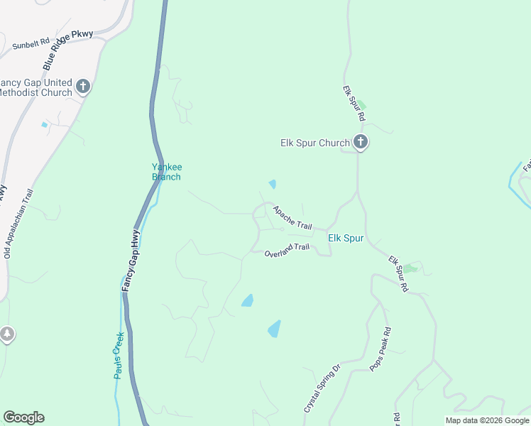 map of restaurants, bars, coffee shops, grocery stores, and more near 63-75 Overlook Trail in Fancy Gap