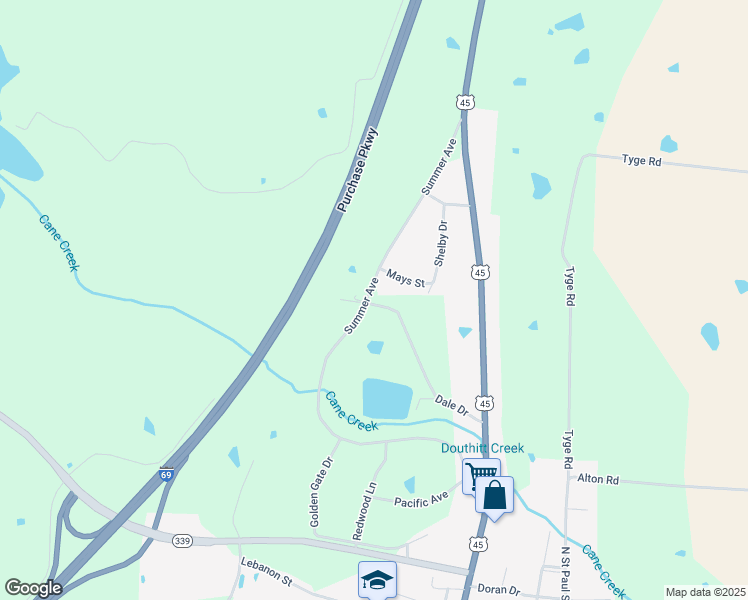 map of restaurants, bars, coffee shops, grocery stores, and more near 441-511 Summer Avenue in Wingo