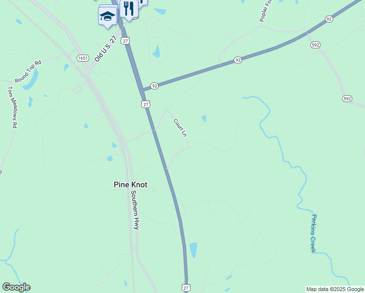 map of restaurants, bars, coffee shops, grocery stores, and more near 58 Old Cal Hill Road in Pine Knot
