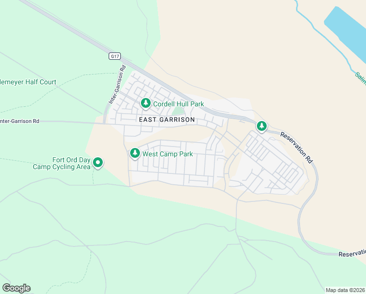 map of restaurants, bars, coffee shops, grocery stores, and more near 17210 Logan Street in Marina