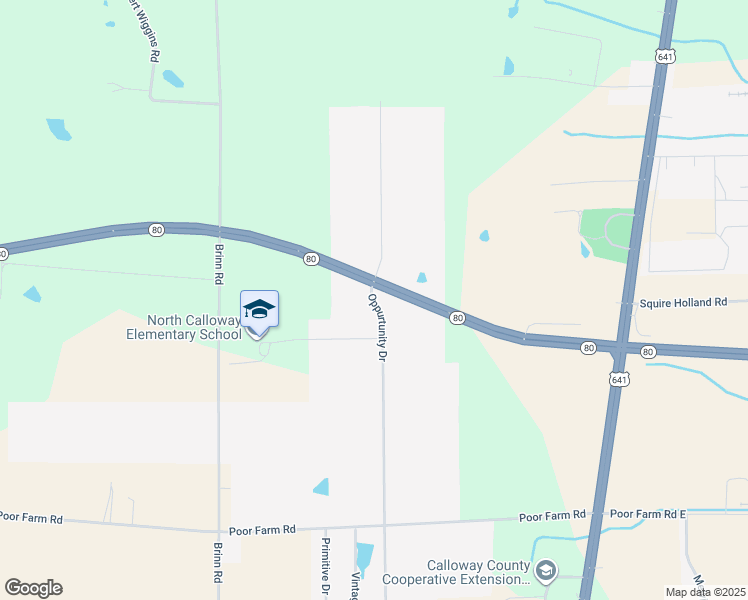 map of restaurants, bars, coffee shops, grocery stores, and more near Kentucky 80 in Murray