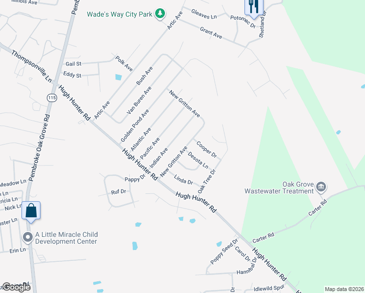 map of restaurants, bars, coffee shops, grocery stores, and more near 202 New Gritton Avenue in Oak Grove