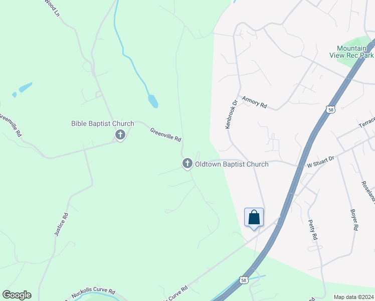 map of restaurants, bars, coffee shops, grocery stores, and more near 576 Greenville Road in Galax