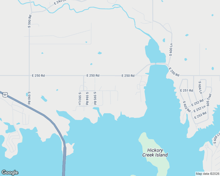 map of restaurants, bars, coffee shops, grocery stores, and more near East 251 Road in Grove