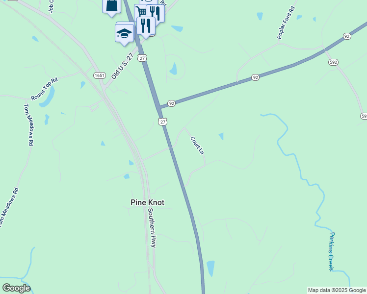 map of restaurants, bars, coffee shops, grocery stores, and more near 58 Old Cal Hill Road in Pine Knot