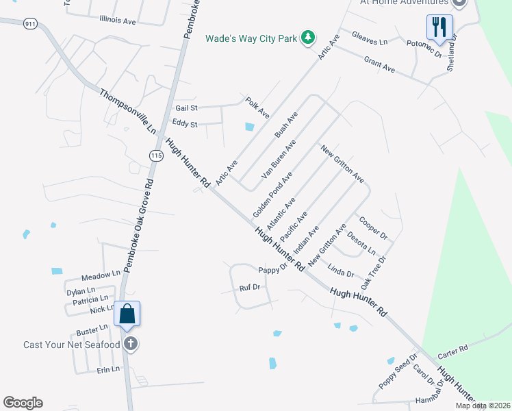map of restaurants, bars, coffee shops, grocery stores, and more near 914 Van Buren Avenue in Oak Grove