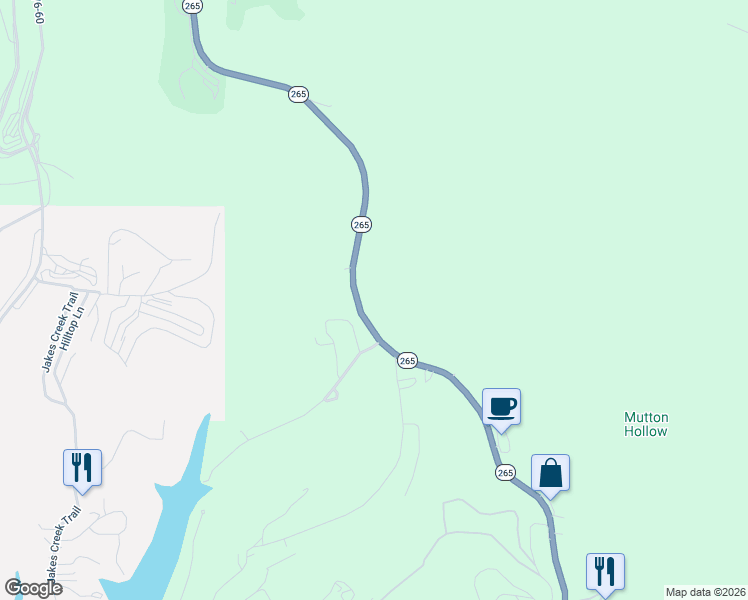 map of restaurants, bars, coffee shops, grocery stores, and more near 4404-4530 State Highway 265 in Branson