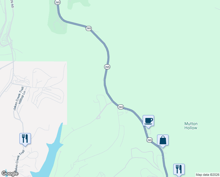 map of restaurants, bars, coffee shops, grocery stores, and more near 4404-4530 State Highway 265 in Branson