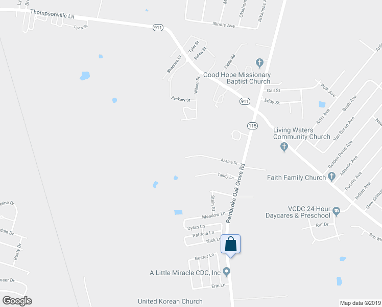 map of restaurants, bars, coffee shops, grocery stores, and more near 244 Azalea Drive in Oak Grove