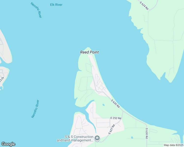 map of restaurants, bars, coffee shops, grocery stores, and more near 24800 South 630 Road in Grove