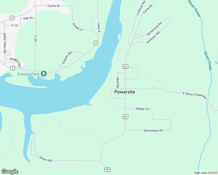 map of restaurants, bars, coffee shops, grocery stores, and more near 262 Cliffhouse Road in Powersite