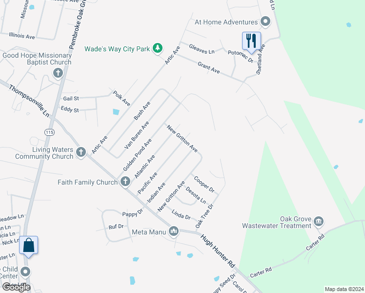 map of restaurants, bars, coffee shops, grocery stores, and more near 436 Pacific Avenue in Oak Grove