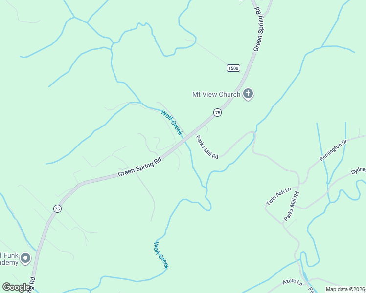 map of restaurants, bars, coffee shops, grocery stores, and more near Green Spring Road in Abingdon