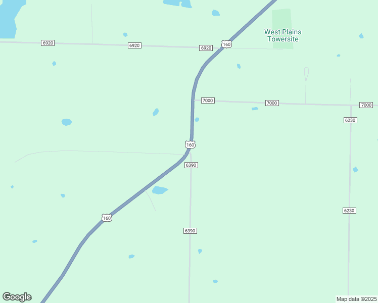 map of restaurants, bars, coffee shops, grocery stores, and more near 10801 County Road 6390 in West Plains