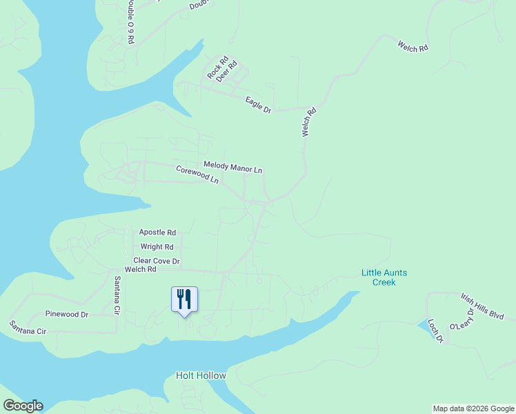 map of restaurants, bars, coffee shops, grocery stores, and more near 1363 Welch Road in Reeds Spring