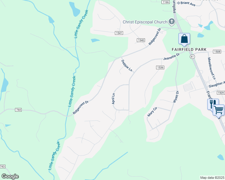map of restaurants, bars, coffee shops, grocery stores, and more near 226 April Lane in Danville