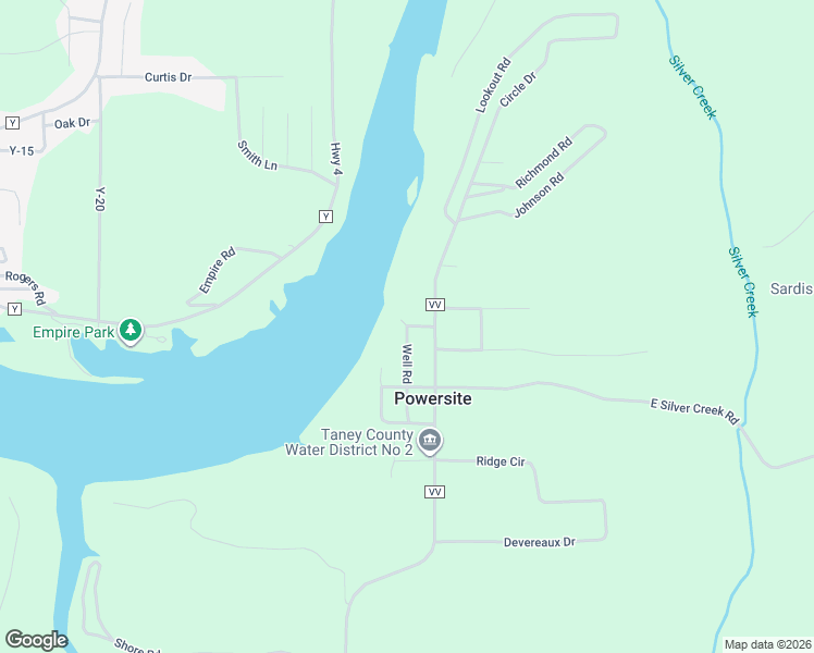 map of restaurants, bars, coffee shops, grocery stores, and more near 233 Well Road in Powersite