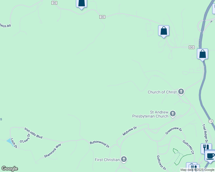map of restaurants, bars, coffee shops, grocery stores, and more near 99 Northwoods Dr in Kimberling City