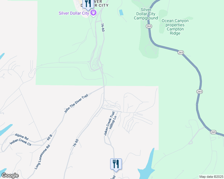 map of restaurants, bars, coffee shops, grocery stores, and more near 938 Indian Point Road in Branson
