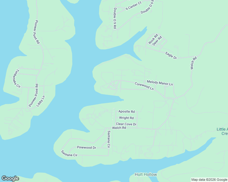 map of restaurants, bars, coffee shops, grocery stores, and more near 540-558 Corewood Lane in Reeds Spring