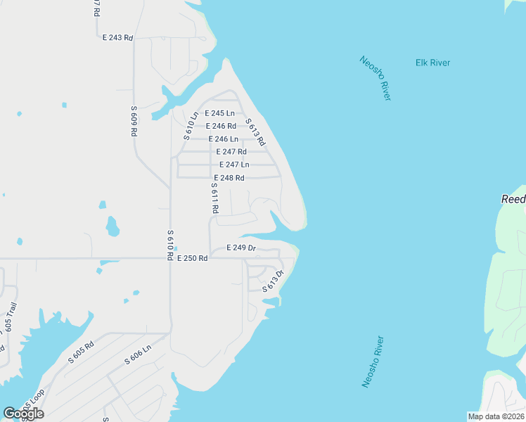 map of restaurants, bars, coffee shops, grocery stores, and more near 24880 South 612 Road in Grove