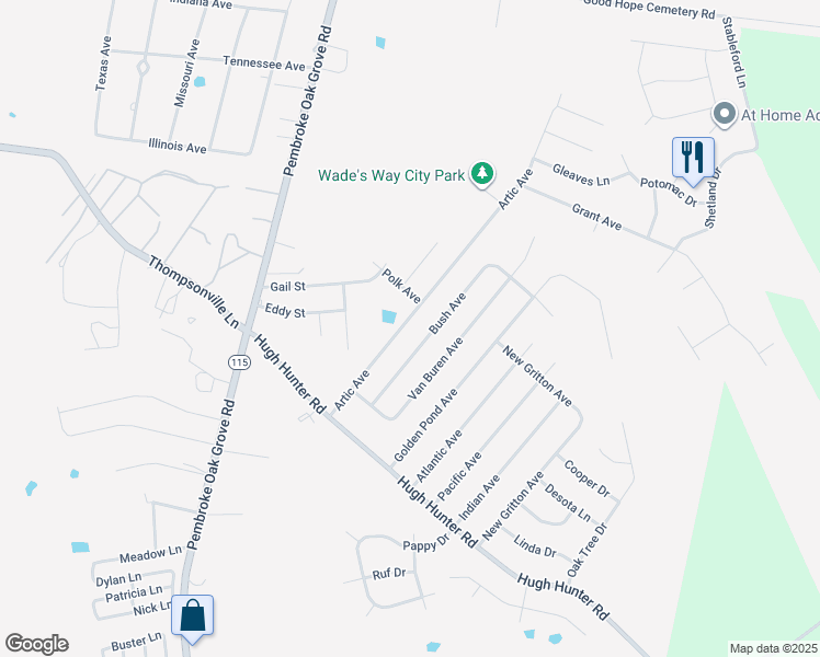 map of restaurants, bars, coffee shops, grocery stores, and more near 628 Artic Avenue in Oak Grove