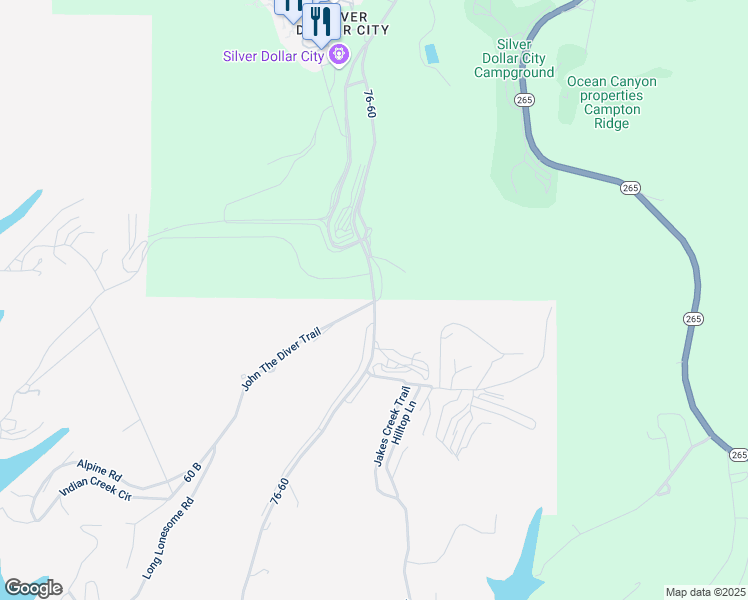 map of restaurants, bars, coffee shops, grocery stores, and more near 938 Indian Point Road in Branson