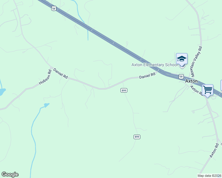 map of restaurants, bars, coffee shops, grocery stores, and more near 1650 Daniel Road in Axton