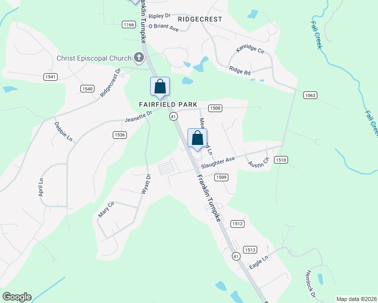 map of restaurants, bars, coffee shops, grocery stores, and more near Virginia 41 in Danville