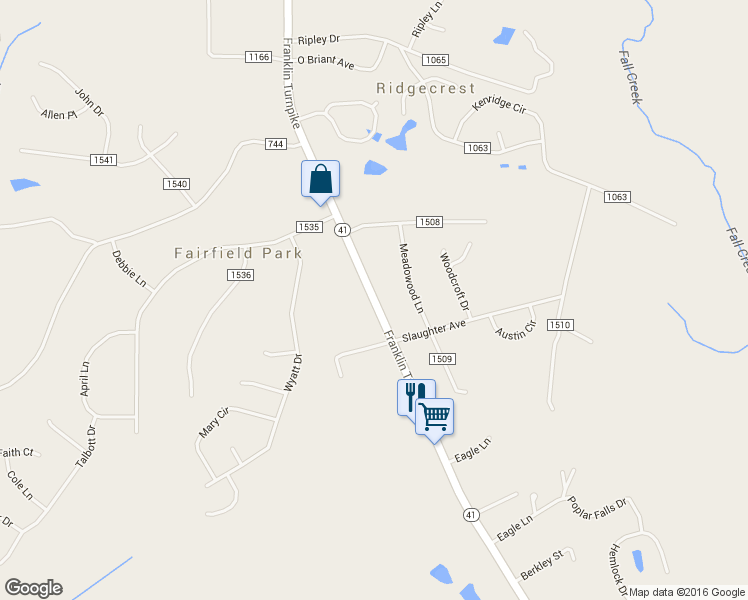 map of restaurants, bars, coffee shops, grocery stores, and more near Virginia 41 in Danville