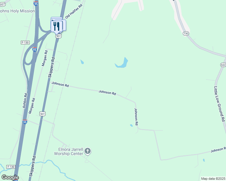map of restaurants, bars, coffee shops, grocery stores, and more near 420 Johnson Road in Emporia