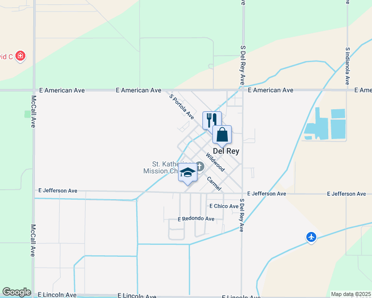 map of restaurants, bars, coffee shops, grocery stores, and more near 5275 South Carmel Avenue in Del Rey