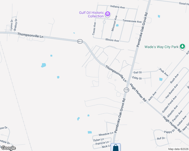 map of restaurants, bars, coffee shops, grocery stores, and more near Wilson Drive in Oak Grove