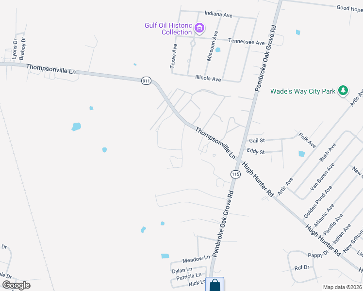 map of restaurants, bars, coffee shops, grocery stores, and more near Wilson Drive in Oak Grove