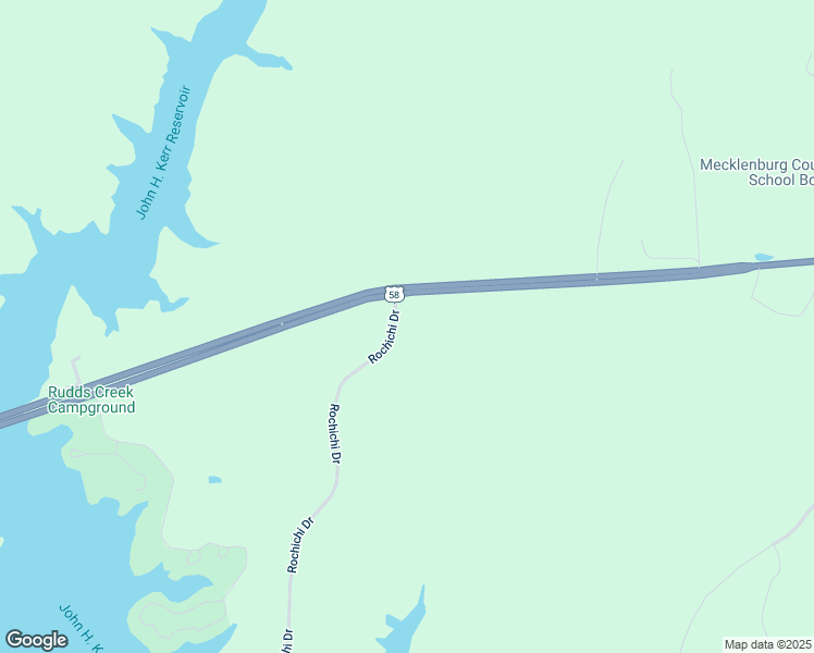 map of restaurants, bars, coffee shops, grocery stores, and more near 91 Rochichi Drive in Boydton
