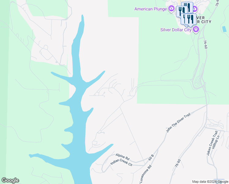 map of restaurants, bars, coffee shops, grocery stores, and more near 59-151 Lantern Bay Lane in Branson