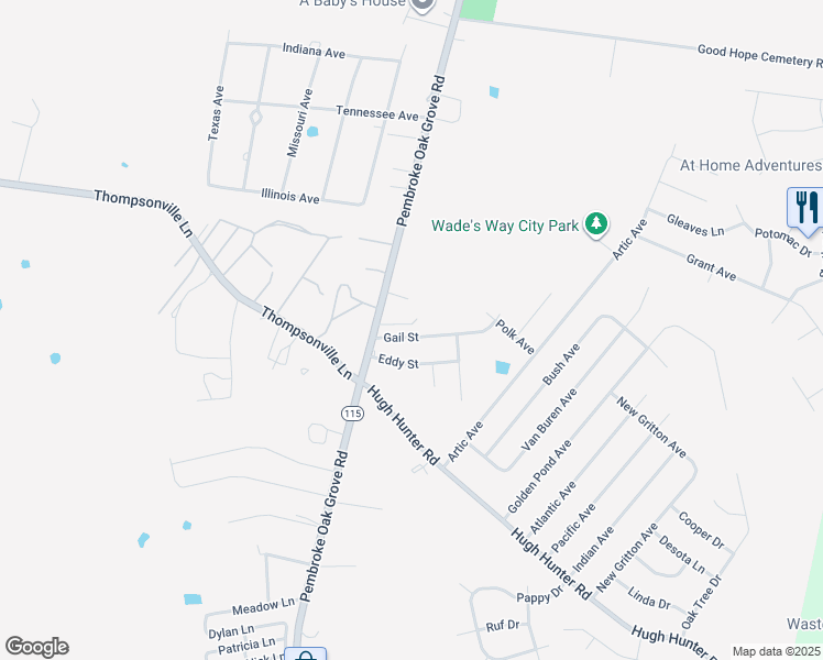 map of restaurants, bars, coffee shops, grocery stores, and more near 113 Gail Street in Oak Grove