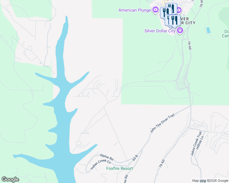 map of restaurants, bars, coffee shops, grocery stores, and more near 43 Songbird Circle in Branson
