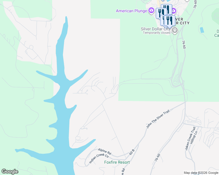 map of restaurants, bars, coffee shops, grocery stores, and more near 43 Songbird Circle in Branson