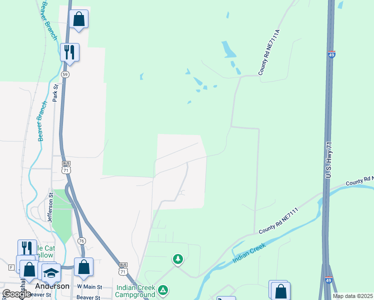 map of restaurants, bars, coffee shops, grocery stores, and more near 112 Harper Drive in Anderson