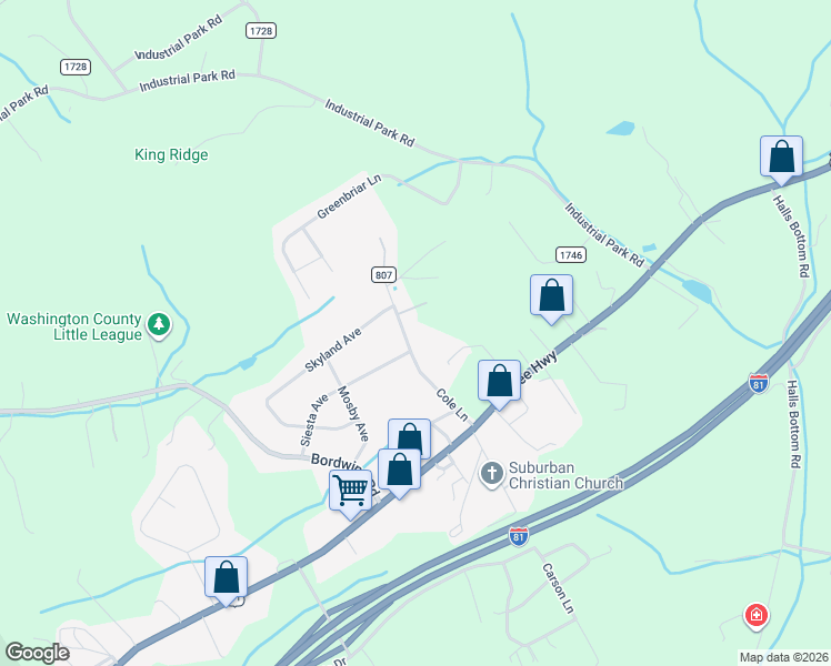 map of restaurants, bars, coffee shops, grocery stores, and more near 20143 Cole Lane in Bristol