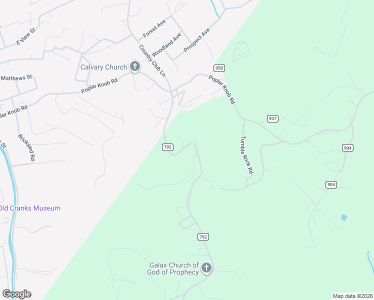 map of restaurants, bars, coffee shops, grocery stores, and more near 900 Tower Road in Galax