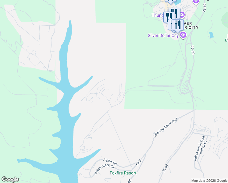 map of restaurants, bars, coffee shops, grocery stores, and more near 43 Songbird Circle in Branson