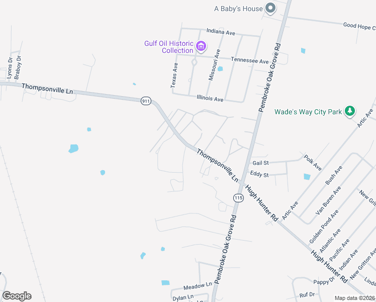 map of restaurants, bars, coffee shops, grocery stores, and more near 1501 Thompsonville Lane in Oak Grove